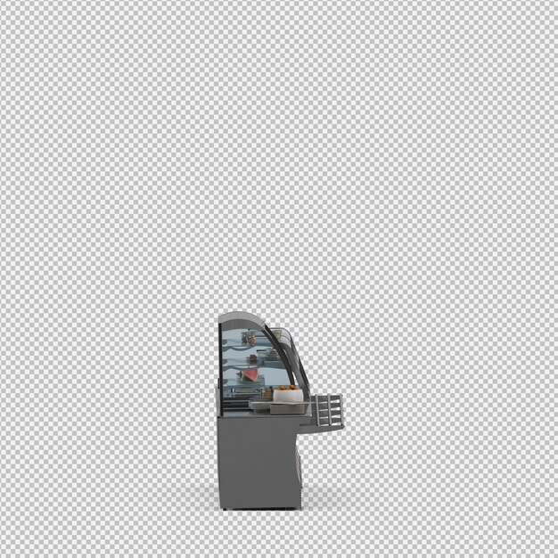 Showcase with food 3d render Premium Psd