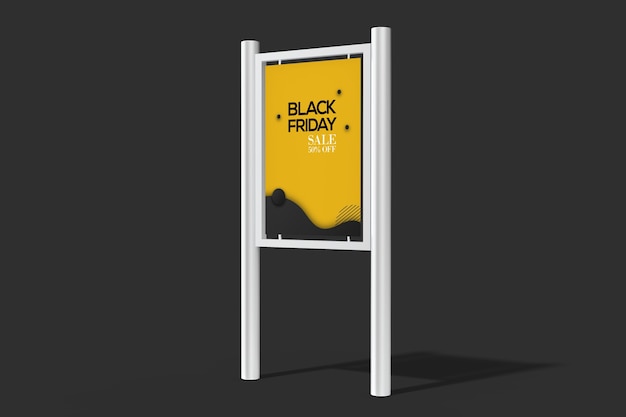 Premium PSD | Side view of advertising poster mockup