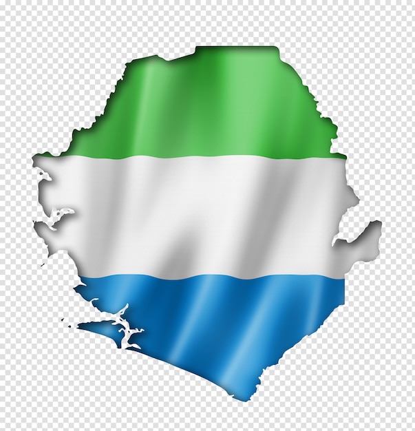 Premium PSD Sierra Leone Flag Map