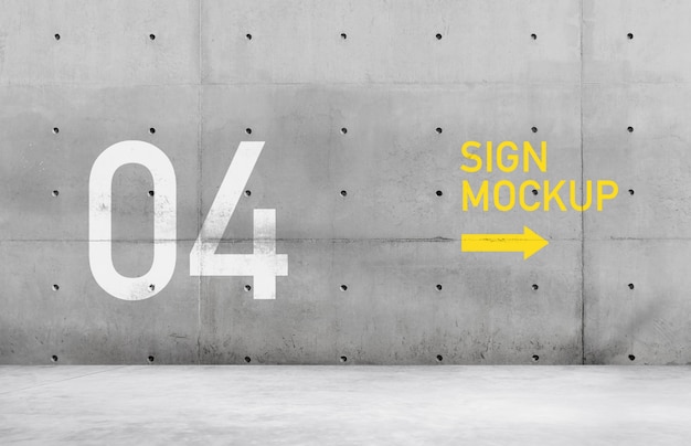 Download Sign mockup on concrete wall PSD file | Premium Download