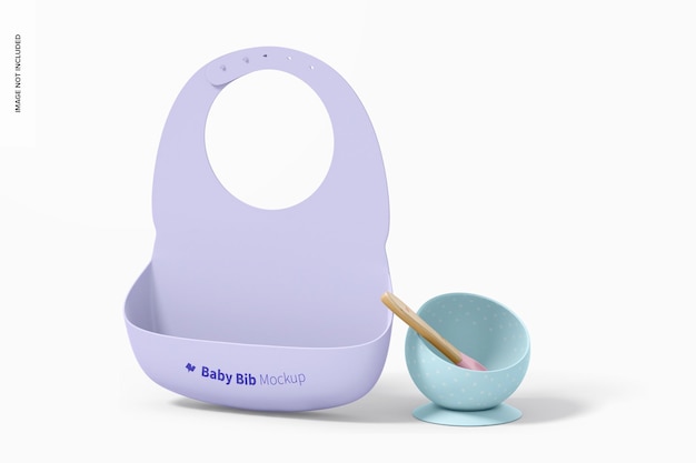 Download Free Psd Silicone Baby Bib Mockup Front View