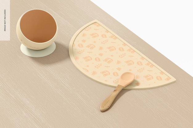Download Premium Psd Silicone Baby Placemat Mockup Perspective