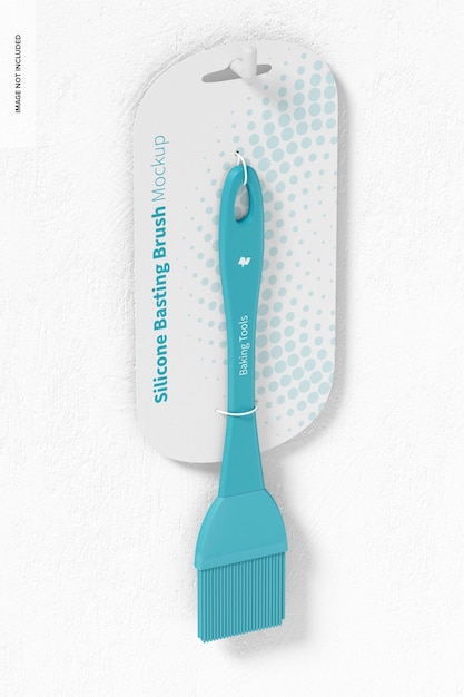 Download Free PSD | Silicone basting brush hanging on wall mockup