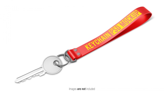 Download Premium PSD | Silicone strip keychain with key