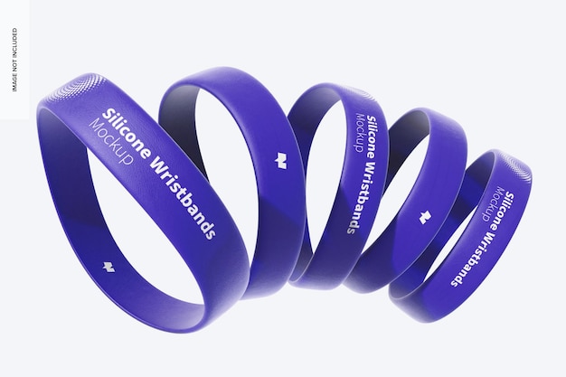 Download Premium PSD | Silicone wristbands set mockup, floating
