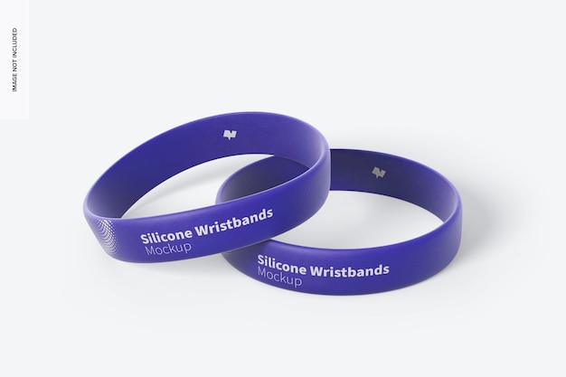 Premium PSD | Silicone wristbands set mockup