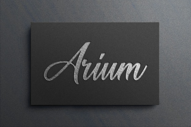 Premium PSD | Silver foil logo mockup