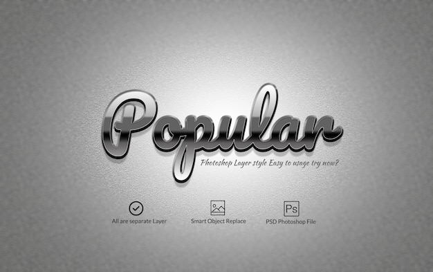 Download Silver glossy photoshop text effect PSD file | Premium ...