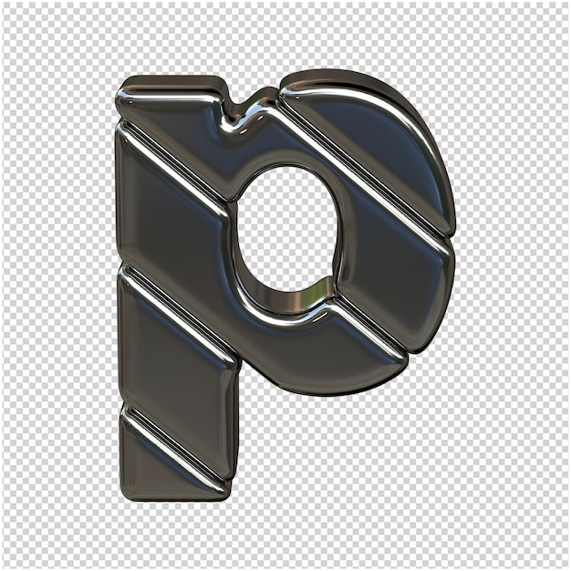 Premium PSD | Silver letter 3d rendering