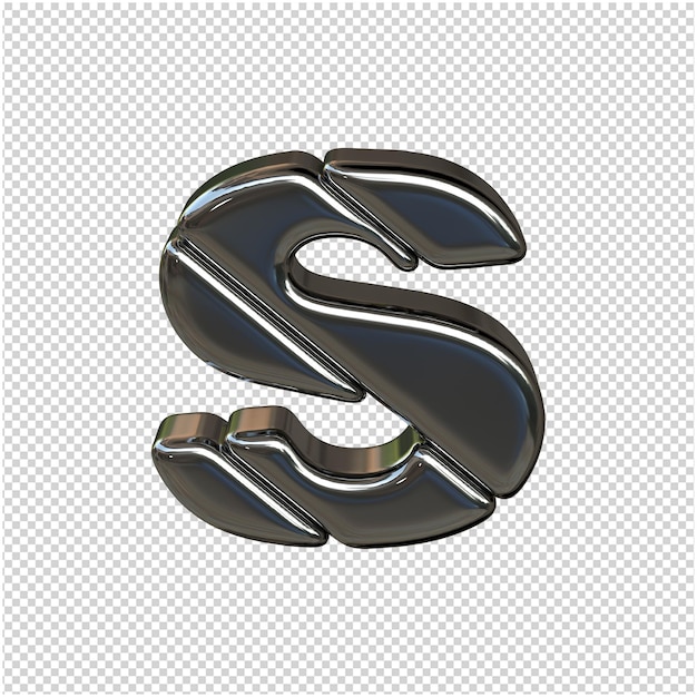 Premium PSD | Silver letter 3d rendering