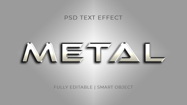 Silver metal text effect Premium Psd