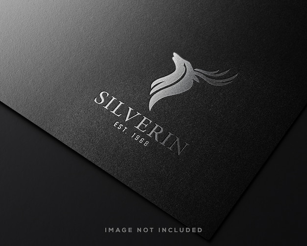 Download Silver paper pressed logo mockup | Premium PSD File