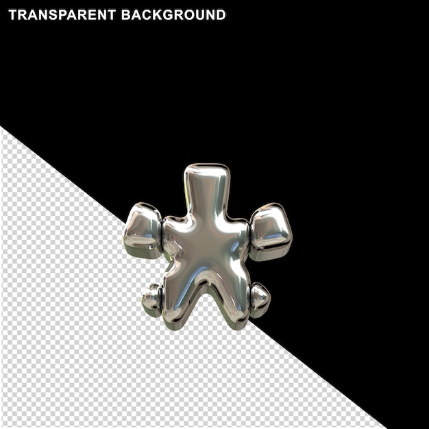 Premium PSD | Silver symbols. 3d symbol