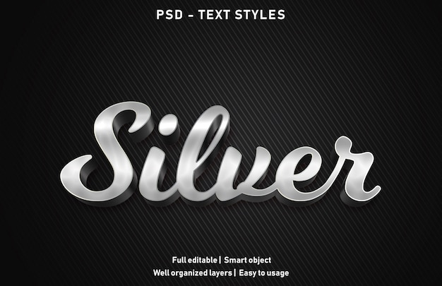 Premium Psd Silver Text Effect