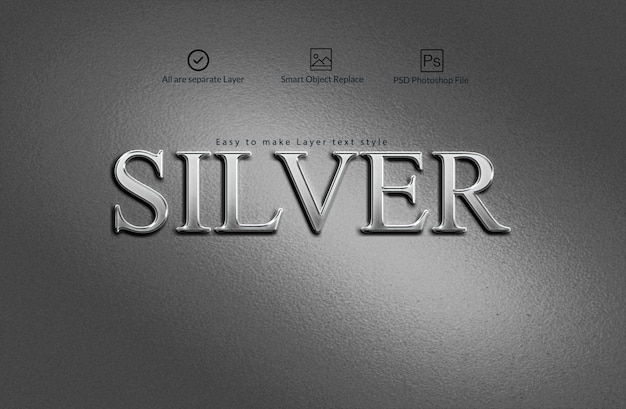 Download Silver text effect | Premium PSD File