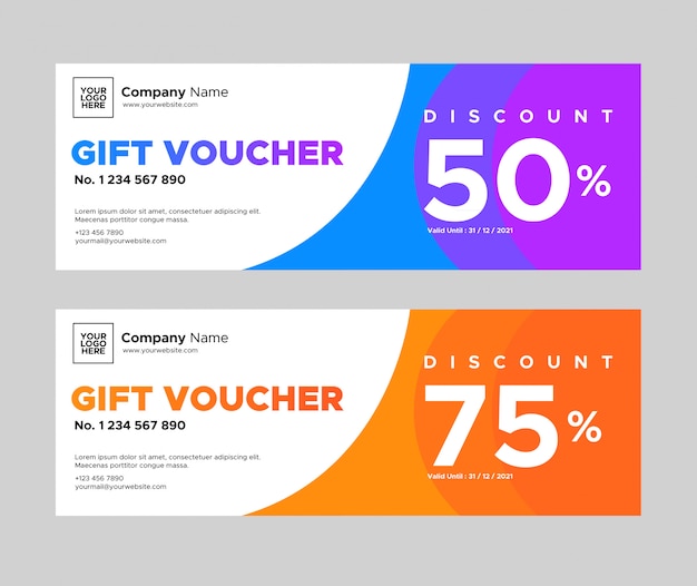 Simple abstract gift voucher design | Premium PSD File