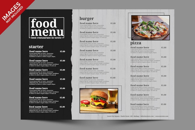  Simple food menu for restaurant or bar premium template Premium Psd