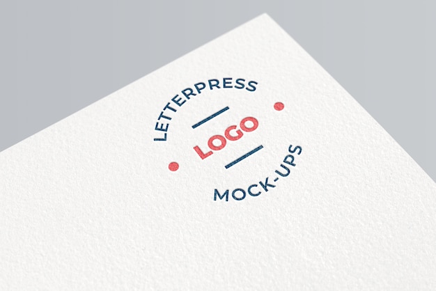 Download Simple letterpress logo mockup | Premium PSD File