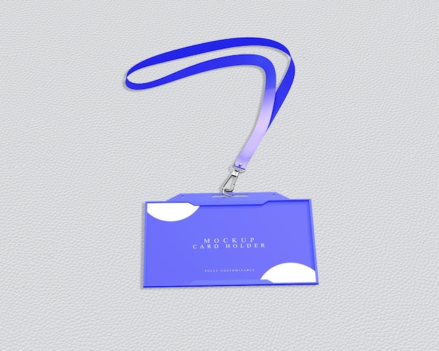 Premium PSD | Simple mockup for a blue id card holder