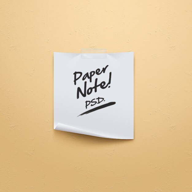 Download Free Psd Simple Paper Note Origami Psd PSD Mockup Templates