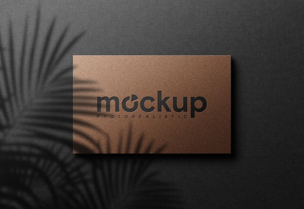 Download Premium PSD | Simple realistic paper pressed logo mockup