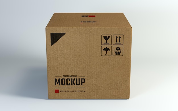 Premium PSD | Single cardboard boxes mockup