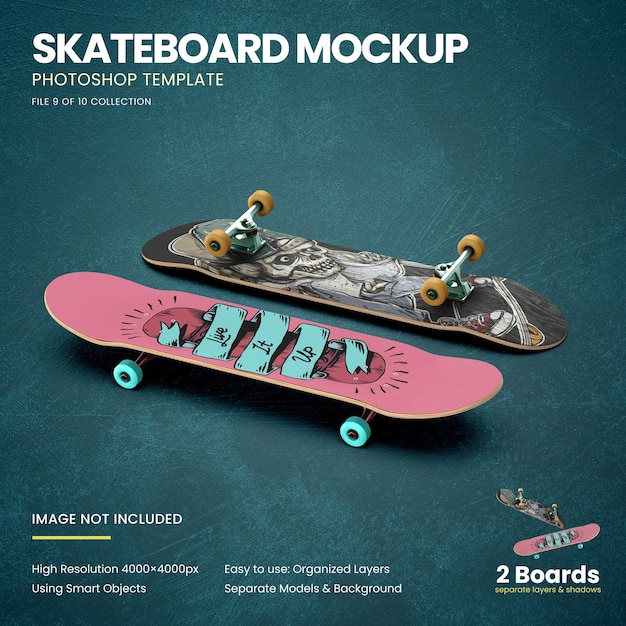 Download Skateboards on the floor mockup | Premium PSD File