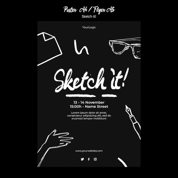 free-psd-sketch-concept-poster-template