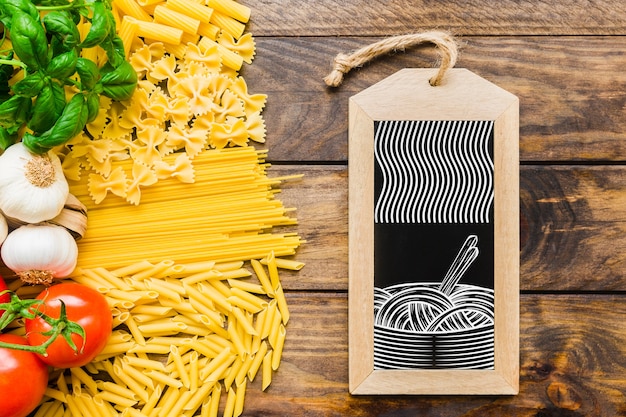 Download Slate mockup with delicious pasta concept | Free PSD File