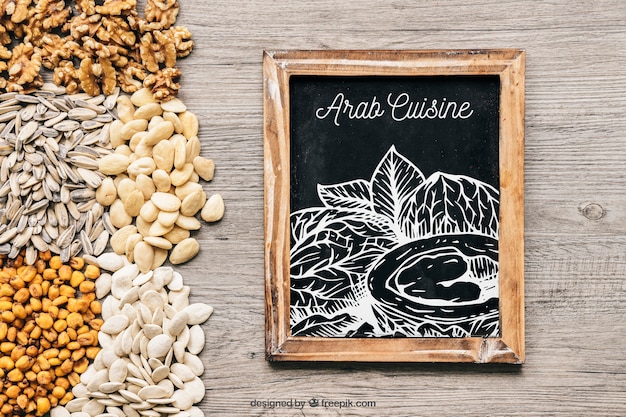 Download Slate mockup with nuts | Free PSD File