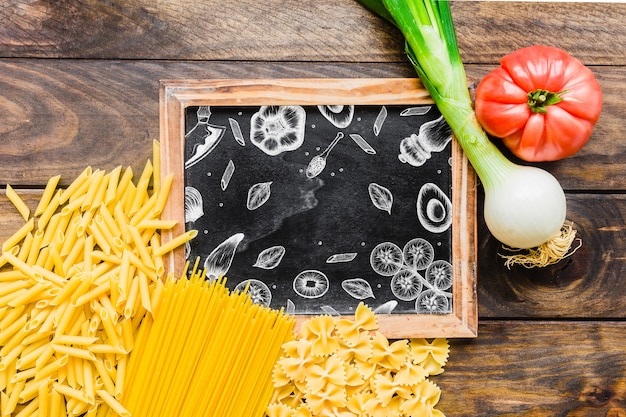 Download Slate mockup with pasta concept | Free PSD File