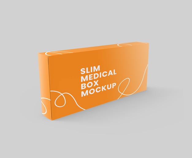 Download Premium PSD | Slim rectangle medical box mockup