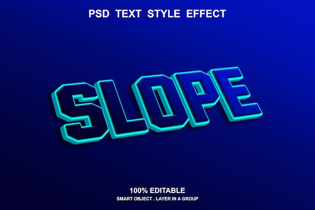 Slope text effect | Premium PSD File