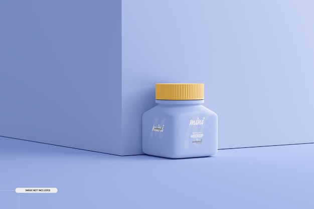 Download Free Psd Small Square Pill Supplement Bottle Mockup