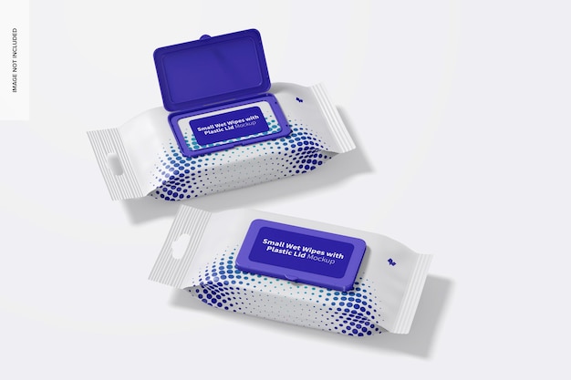 Download Premium PSD | Small wipes with plastic lid packaging mockup, half side view