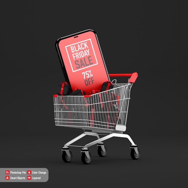 Download Premium PSD | Smartphone mockup for black friday within ...