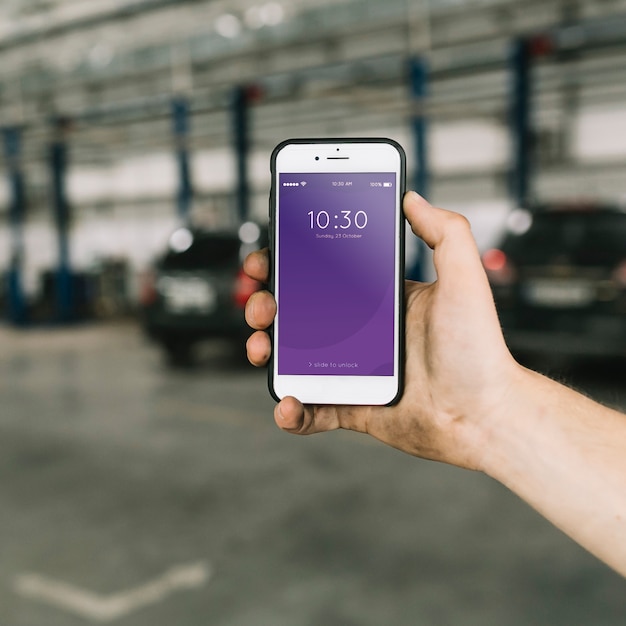 Download Free Psd Smartphone Mockup In Car Factory PSD Mockup Templates