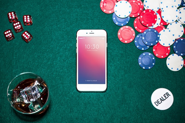 Download Smartphone mockup with casino concept PSD file | Free Download