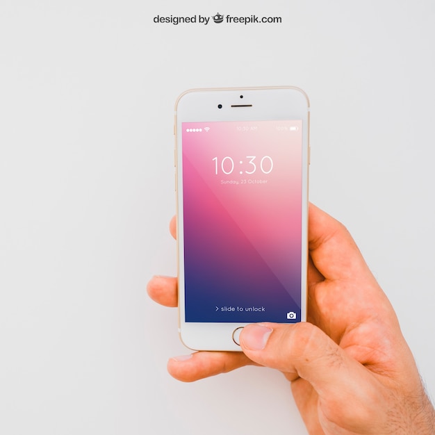 Download Free PSD | Smartphone mockup with hand