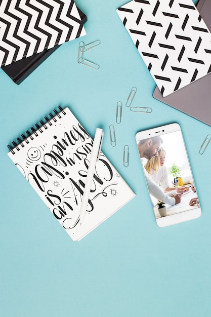 Download Smartphone and notepad mockup PSD file | Free Download