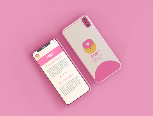 Download Premium PSD | Smartphone screen and case mockup