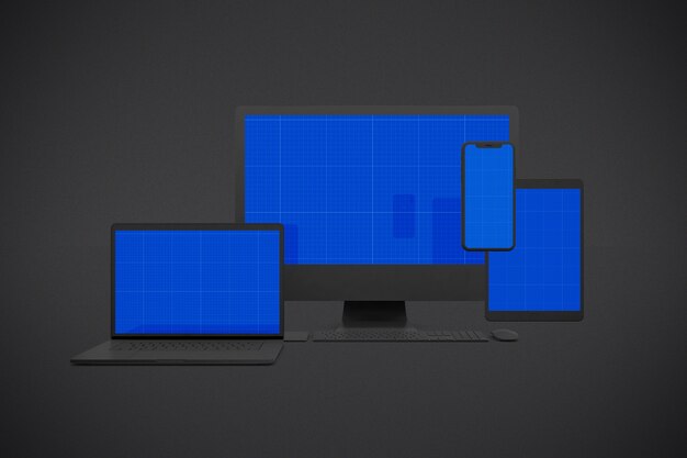 Download Smartphone, screen computer, tablet and laptop mockup ... PSD Mockup Templates