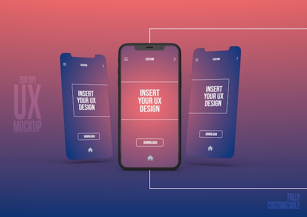 Download Smartphone Ux Mockup Template Premium Psd File PSD Mockup Templates