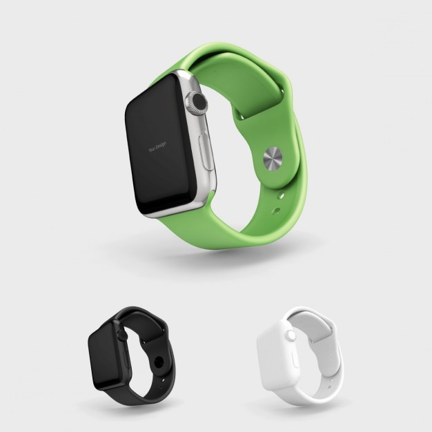 Download Free PSD | Smartwatch mock up with green watchstrap