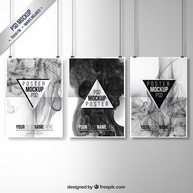 Download Free Psd Smoky Posters Collection PSD Mockup Templates