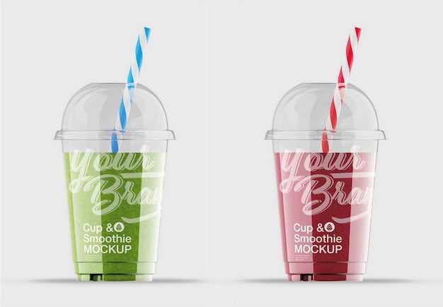 Download Premium Psd Smoothie Cup With Straw Mockup Design