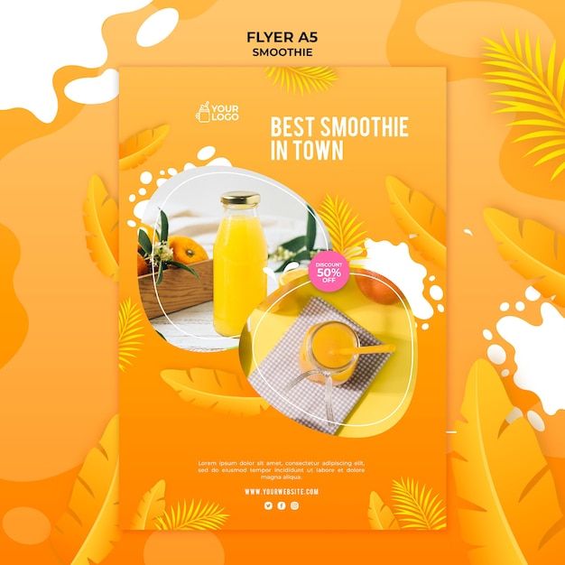 Free PSD Smoothie flyer template