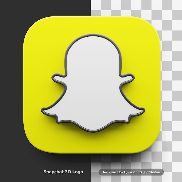 Premium Psd Snapchat Apps 3d Style Logo In Round Corner Badge Icon Asset Isolated