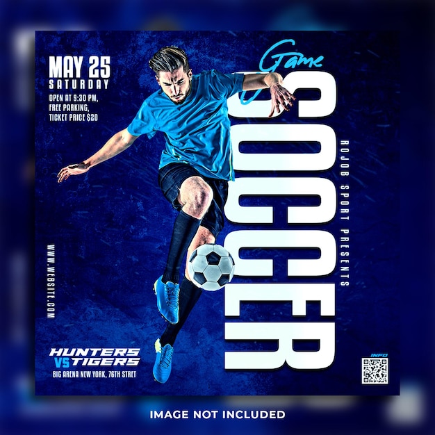  Soccer championship social media flyer banner design template Premium Psd