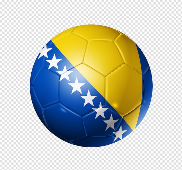 ボスニアヘルツェゴビナの旗とサッカーサッカーボール プレミアムpsdファイル